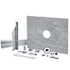 Shower Curb Kit, 60"x48" Shower Pan Kit with 2" PVC Central Flange, Waterproof Membrane, Stainless Steel Grate and Joint Sealant