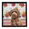 Spanish Water Dog Vegetables Framed Metal Print Bathroom, Kitchen, Office, Home Decor Wall Art Ready to Hang, Square, 8X8