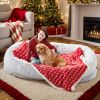 Human Dog Bed, Large Size Fits You and Pets, Washable Faux Fur Dog Bed for People Doze Off, Napping Orthopedic Dog Bed, Present Plump Pillow, Blanket