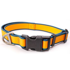Tactical collar for medium and large dogs Odor-proof & mildew-resistant Beach-ready quick rinse Non-slip padded interior Rust-proof zinc alloy D-ring (Color: Orange-blue, size: M)