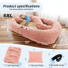 Human Dog Bed, Large Size Fits You and Pets, Washable Faux Fur Dog Bed for People Doze Off, Napping Orthopedic Dog Bed, Present Plump Pillow, Blanket