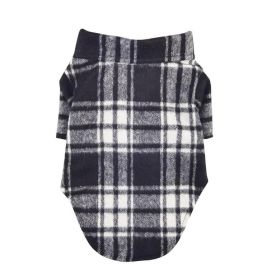 Flannel Dog Shirt (Color: Black and White Plaid, size: X-Large)