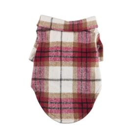 Flannel Dog Shirt (Color: Red and White Plaid, size: X-Small)